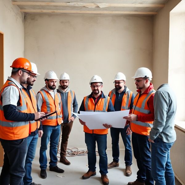 Équipe Echooswift sur un chantier de rénovation à Strasbourg